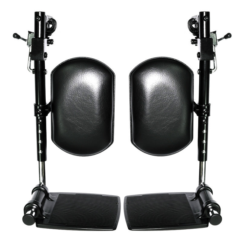 Elevating Leg Rest Set for the Quantum Q1420 & Q1103 Ultra (FRMASMB3810), featuring two black foot pedals connected to a sturdy support frame for power chairs.