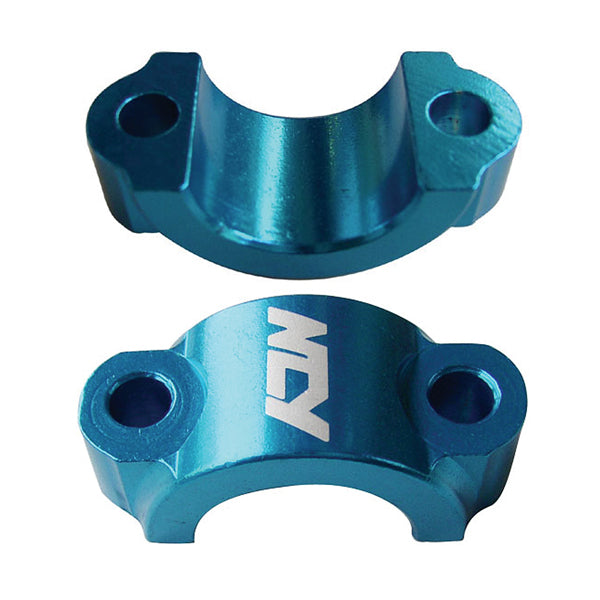 Lever Brackets for Scooters: A blue metal lever bracket with multiple holes, designed for universal mounting on 7/8 or 22 mm scooter bars.