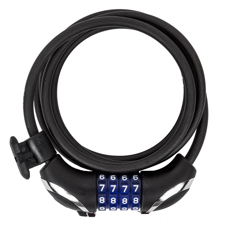 Lightshield Cable with Integrated Combination Lock, featuring a combination mechanism with blue numbers, designed for securing bikes or scooters.