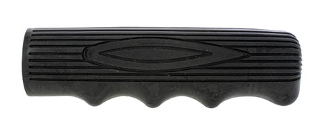 Close-up of a black rubber Lightweight Grip (Pair) from Sunlite, showcasing its ergonomic design and texture, suitable for various handlebars including bikes and scooters.