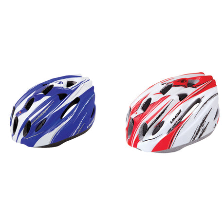 635 Road Bike & Scooter Helmet, featuring a sleek design, showcasing both red and white and blue and white options. Perfect for safety and style in cycling and scootering.