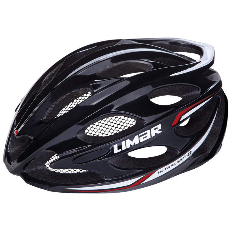 Ultralight Road Bike & Scooter Helmet featuring a sleek black design with white text, offering high-tech head protection, excellent ventilation, and a dial adjustable fit for optimal comfort and safety.