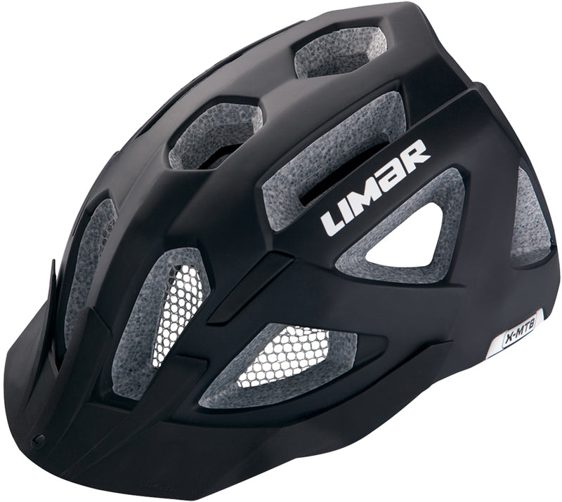 X-MTB Bike & Scooter Helmet featuring a sleek black and grey design, showcasing its protective Monoshell In-mould frame and soft anti-bacterial pads.