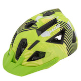 X-MTB Bike & Scooter Helmet featuring a sleek design with a durable Monoshell In-mould frame, soft anti-bacterial pads, double adjustment fit system, and a removable visor for enhanced comfort and safety.