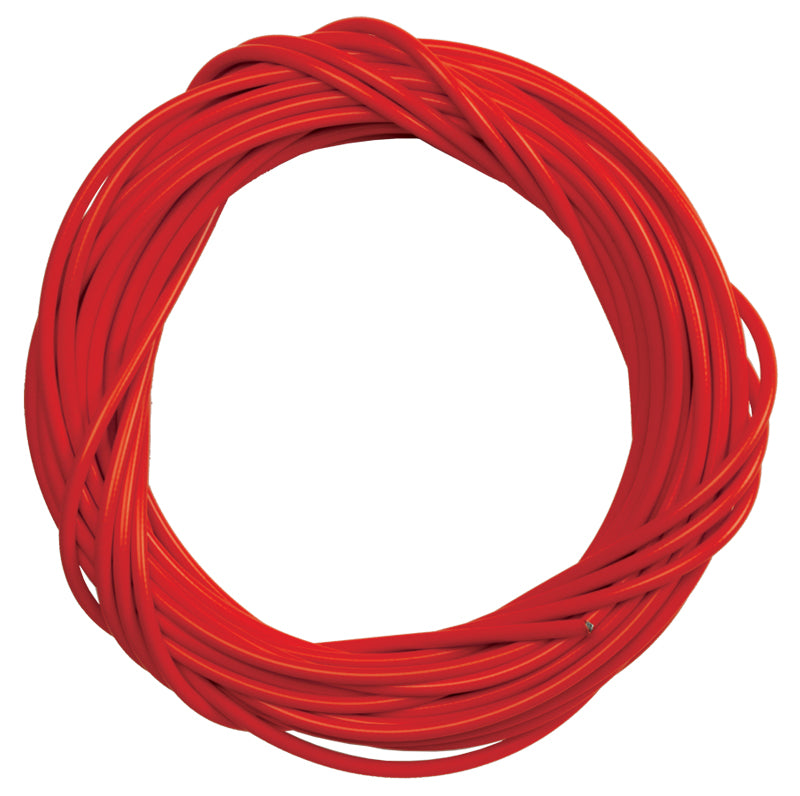 Lined Cable Housing coiled neatly in a circular shape, ideal for scooters and bikes, providing 50 feet of durable protection for your cables.