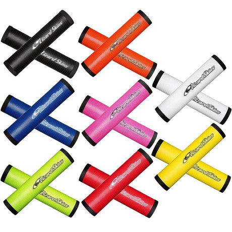 DSP 32.3 mm Grips for Bikes & Scooters displayed as a group of colorful cylindrical handlebars, showcasing their soft, comfortable design and lightweight build.