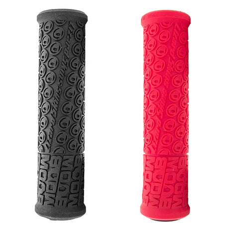 Close-up of the 130 mm Single Compound Moab Grips for Bikes & Scooters, showcasing the handlebar grip texture and rubber tire for enhanced comfort and durability.