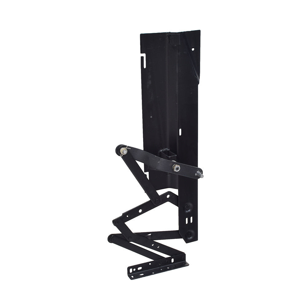 Left Scissor Mechanism for the Pride Infinite Position Lift Chair (IND0201E003), featuring a black metal arm and associated components, designed for select Pride Mobility lift chairs.