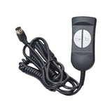 Universal Hand Control for Pride Lift Chairs, featuring a black remote with a round 5-pin connector and illuminated buttons, attached to an approximately 6-foot cord.