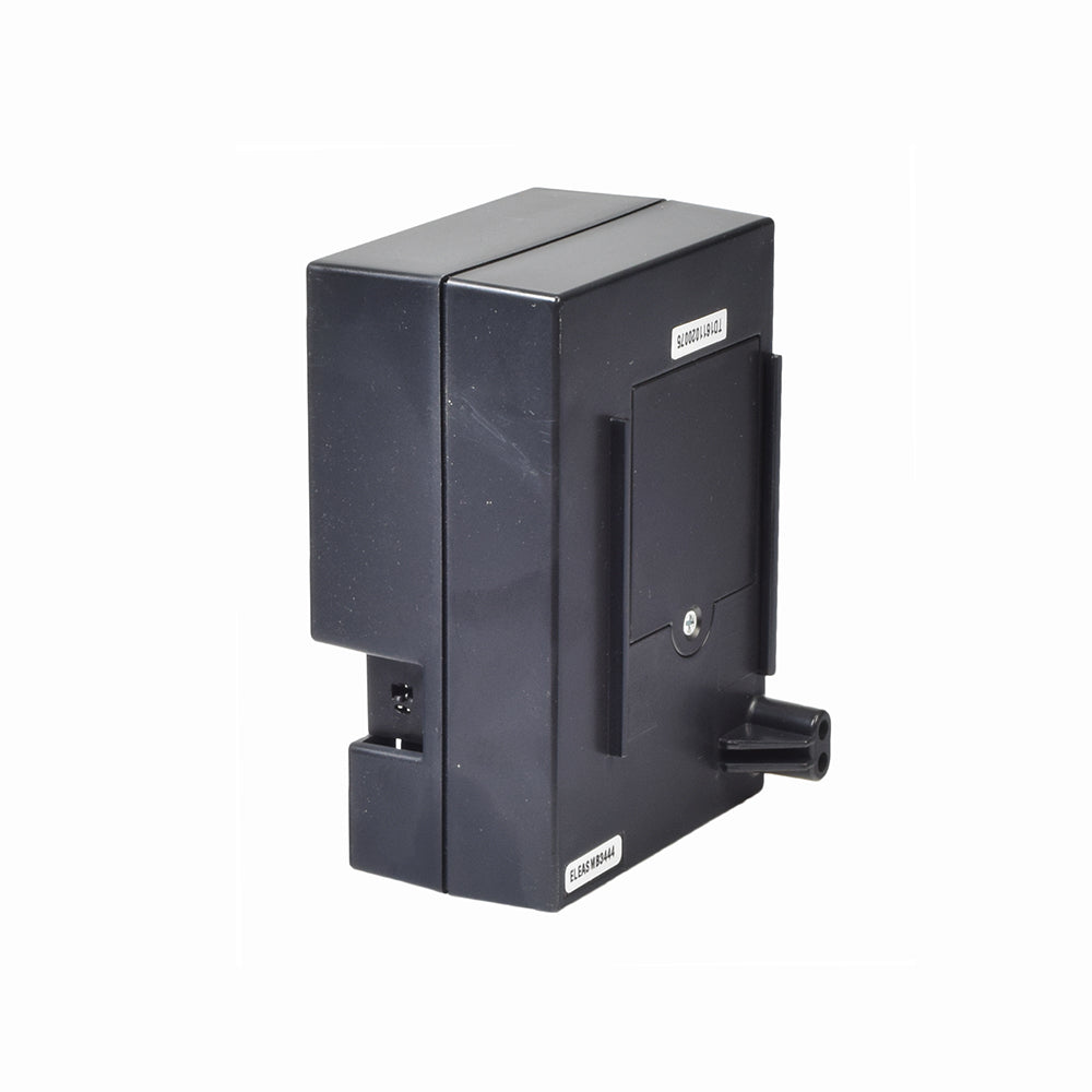 Motor Control Box for Dual Infinite Motor Pride Lift Chairs (ELEASMB3444), a black box with a white label, designed as a replacement part for specific Pride lift chair models.