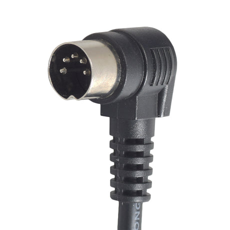 Right Angle Hand Control Extension Cable (Dual Infinite Motors) for Pride & Mega Motion Lift Chairs, showing a close-up of the black and silver plug connector essential for compatibility with specified lift chair models.