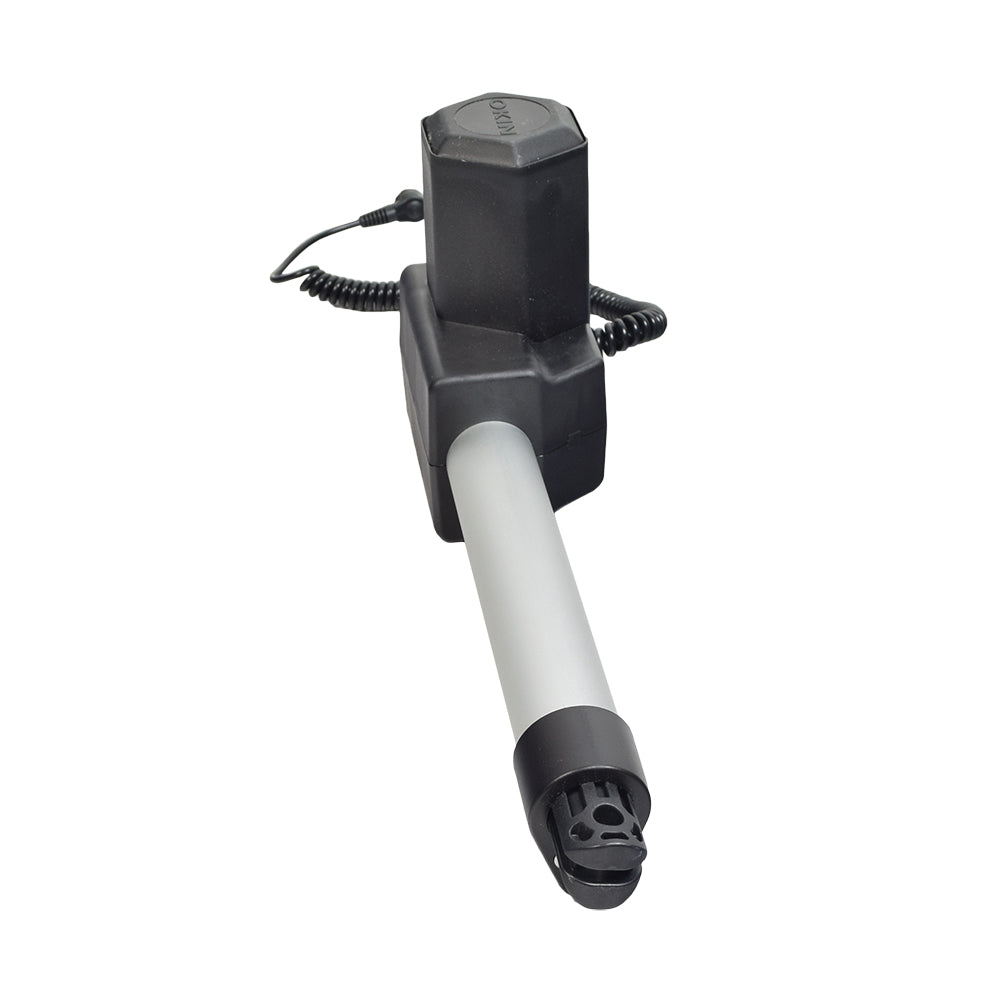 OKIN DeltaDrive 85152 Lift Motor for Pride LC525i & LC580i Lift Chairs, featuring a black and silver motor with an attached black and white tube, shown in close-up detail.