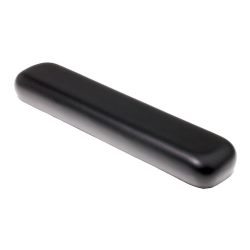 Long Black Arm Cushion for Jet Power Chairs; a black rectangular cushion with rounded ends, designed to replace long arm cushions on Jet power chairs.