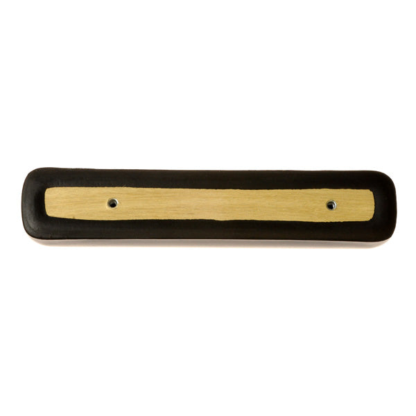 Long Black Arm Cushion for Jet Power Chairs, featuring a rectangular shape with rounded ends. Ideal for replacing long armrest cushions, it measures 13-1/2 and fits standard/universal models.