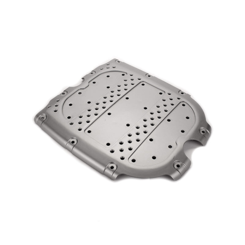 Lower Body Plastic Assembly for the Motovox MVS10, featuring a metal plate with multiple holes, essential for the kitchenware assembly.