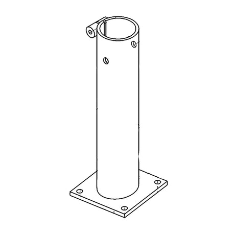 Lower Seat Post Assembly for the Jet 3, illustrated in a black and white sketch, showing the metal pole and attached flag design, pertinent to units pre-serial number J1732502001S10.