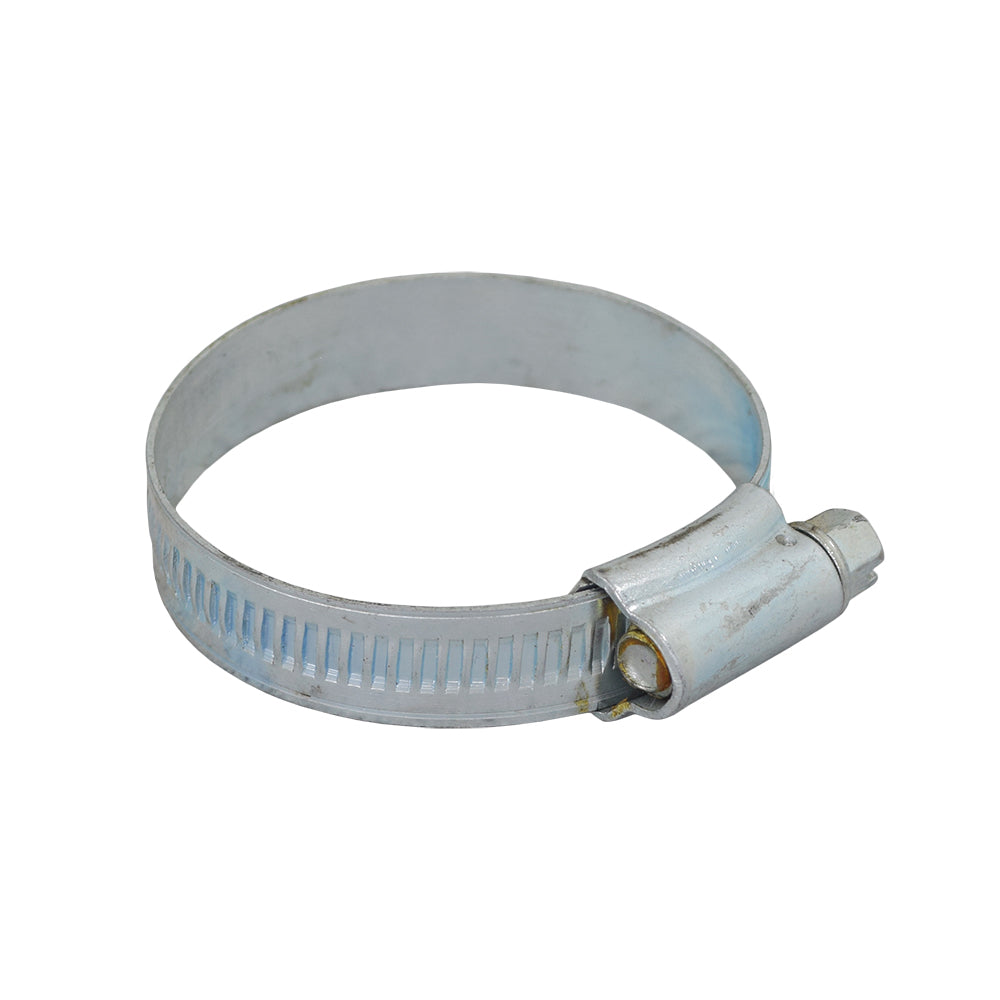 35 mm - 51 mm No. 2A Air Filter Hose Clamp for 50cc, 125cc, 150cc, and 250cc Scooters, featuring a metal clamp with a screw for secure attachment, shown in close-up detail.