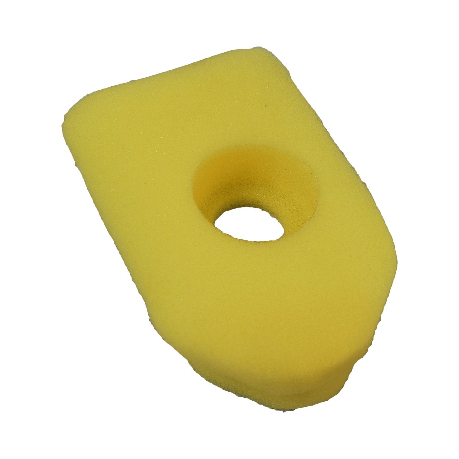 Foam Air Filter Element (272235, 272235S) for Briggs & Stratton Engines: A yellow foam air filter with a central hole, designed to fit specific small engine models.