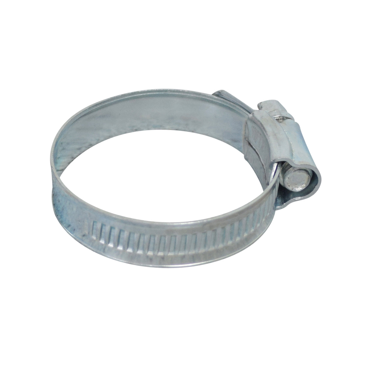 34 mm - 46 mm Air Filter Hose Clamp for 50cc, 125cc, 150cc, and 250cc Scooters, featuring a sturdy metal band with a screw for secure attachment to the engine's carburetor.