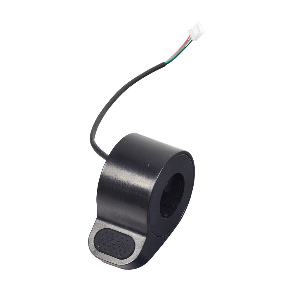 Replacement Thumb Throttle for the GOTRAX GXL V2 Electric Scooter, featuring a black round device with an attached wire, designed for a secure handlebar grip with a 3-wire harness and silicone thumb pad.