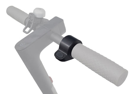 Thumb Throttle for the Xiaomi Mi M365 Scooter, featuring a black handle and a silicone thumb pad, connected by a 3-wire harness, designed for enhanced grip and safety.