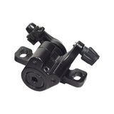 Brake Caliper for GOTRAX Electric Scooters: black metal object with lever and handle, featuring mounting holes for easy installation.