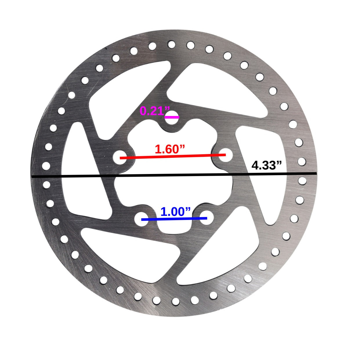 4-5/16 Brake Disc for GOTRAX Electric Scooters, showcasing a circular metal rotor with precise mounting holes, used for models like Apex, GXL V2, and XR Elite.