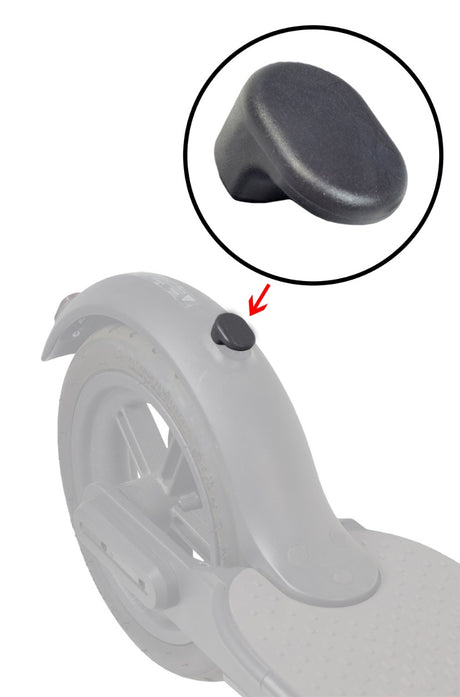 Rear Fender Hook for the Xiaomi Mi M365 electric scooter, featuring a black plastic knob and a hook mechanism, designed to secure the handlebar bell when folded down.