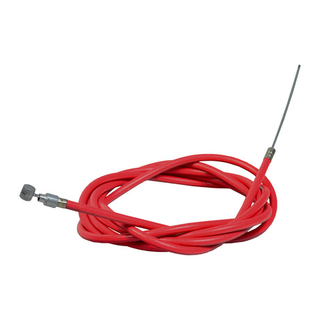 Brake Cable for the Hover-1 Journey Folding Electric Scooter, featuring a metal rod and red sleeve, with a barrel end for the brake lever and a straight swaged end for the caliper.