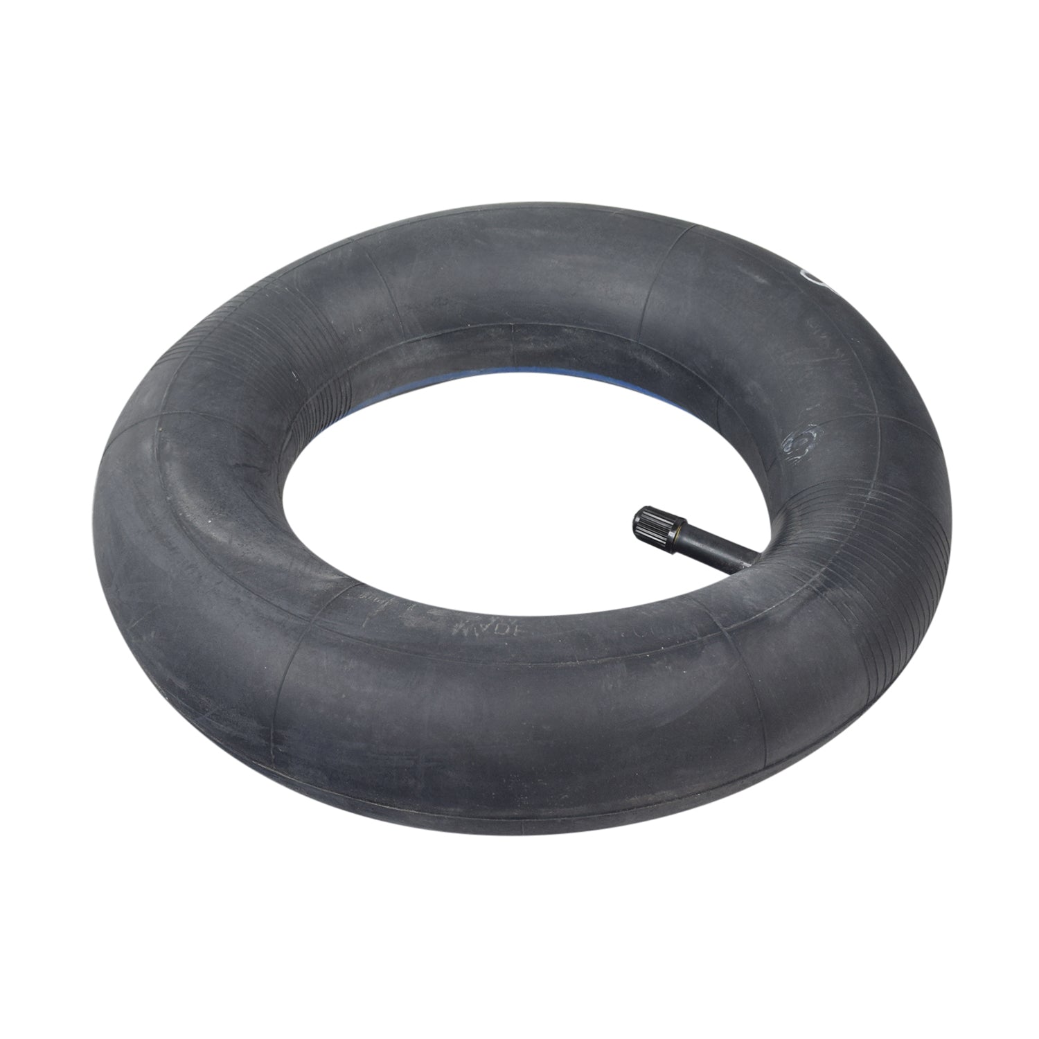 8-1/2x2 Inner Tube for the Xiaomi Mi M365, featuring a black rubber tube with a straight Schrader valve, designed to fit snugly over the scooter's rim.