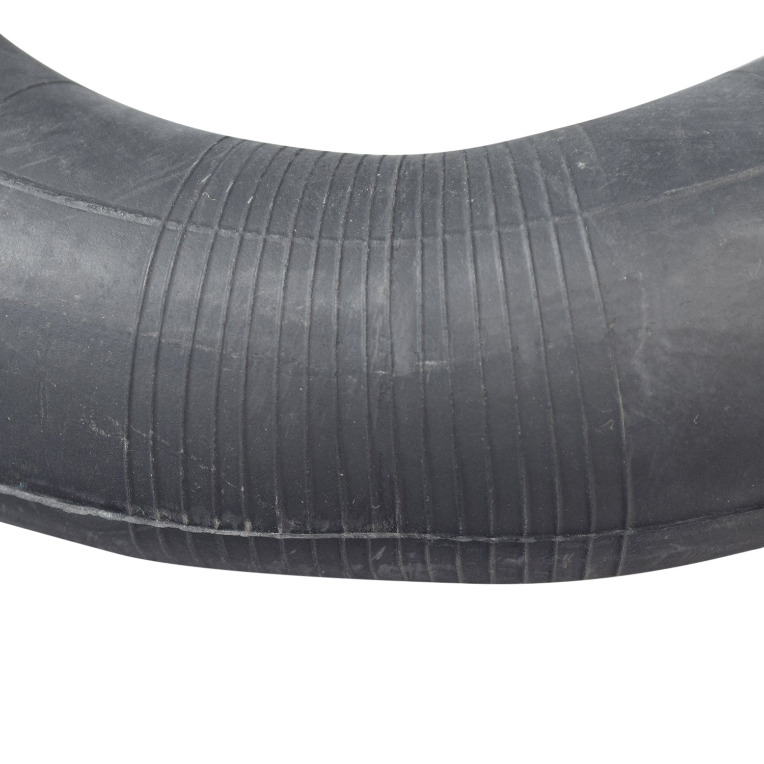 Inner tube for Xiaomi Mi M365 electric scooter with a curved edge and offset straight Schrader valve, designed to fit tightly over the rim for better shock absorption.