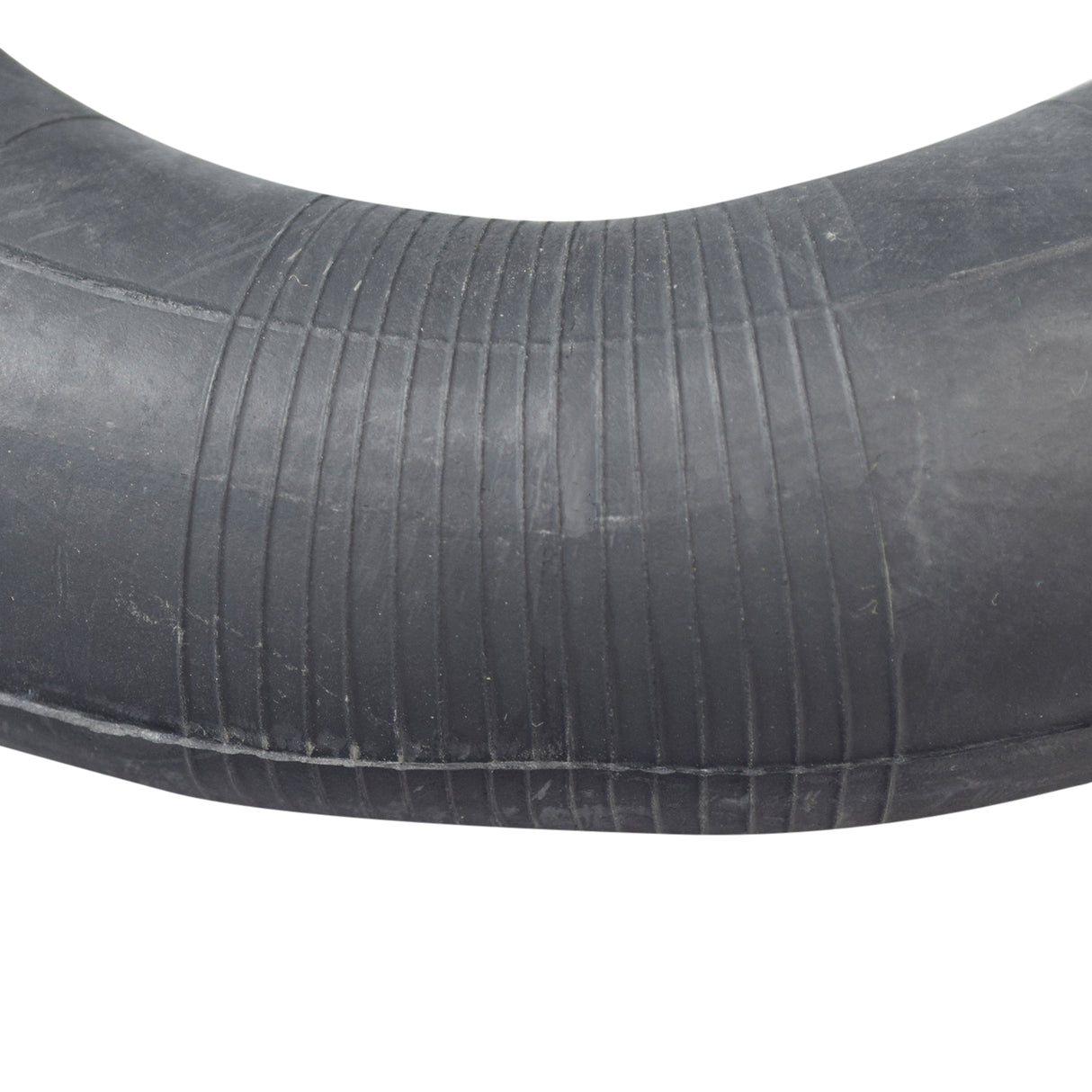 Inner tube for Xiaomi Mi M365 electric scooter with a curved edge and offset straight Schrader valve, designed to fit tightly over the rim for better shock absorption.