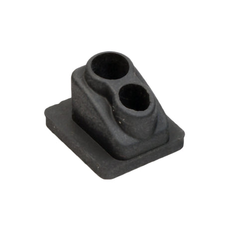 Wire Grommet for the Xiaomi Mi M365 electric scooter, a small black object with multiple holes, designed to protect wires from crimping, fraying, and exposure to dirt and moisture.