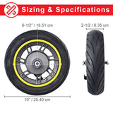 Pneumatic Front Wheel Assembly for the Ninebot MAX G30 Scooter (Blemished), showing a tire with minor rim scratches and missing M10x1.25 nut. Includes tire fitted to the rim.