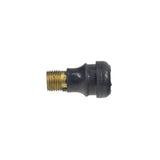 Straight Schrader Valve Stem for Tubeless Pneumatic Scooter Tires, featuring a black and gold metal tube with a screw-on cap, designed for 11 mm valve holes on scooter rims.