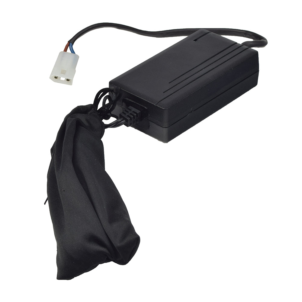 24 Volt 2.0 Amp Battery Charger for Rascal AutoGo 550, 555, and Balance 555 Mobility Scooters, bundled with a cloth protective cover and attached power cord.