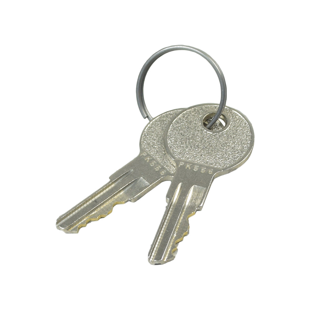 3-Position Key Switch with 2 Keys for Rascal Scooters, showing a close-up of a metal key ring with two keys attached, designed for pre-Rascal 600 models needing a 3-position switch replacement.