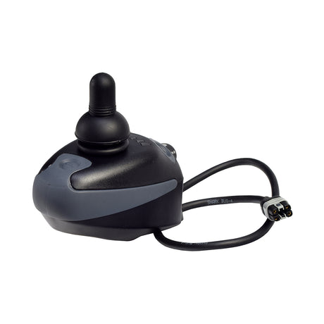 Dynamic Shark DK-REMA03 Joystick Remote for Merits Atlantis 2 (P720), Merits Regal (P310), and Rascal 318 Power Chairs, featuring a sleek black and grey design, visible cable, and circular speedometer.