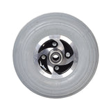 3.00-4 (10x3, 260x85) Foam Filled Front Wheel Assembly for Rascal 600 Series mobility scooters, featuring a metal rim, metal center, and visible screws for secure attachment.