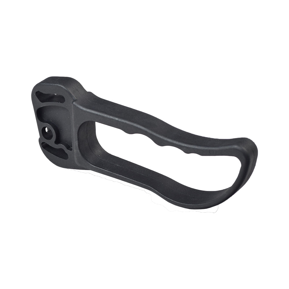 Brake Handle for Merits Walkers, a black plastic lever with a central hole and screw, designed for easy installation to maintain functionality on Merits rollators.