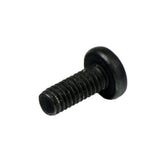 M4-.7x10 mm Black Pan Head Machine Screw (SCRPPH1163/SCRPPH1050), a common fastener for Pride Mobility scooters and power chairs, features a round head and precise thread for secure assembly.