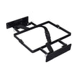 Battery Box Holder Assembly for the Merits Travel-Ease Commuter (P171) Power Chair, featuring a black metal frame with securing straps and a nylon webbing belt with four quick release detent pins.