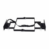 Battery Box Holder Assembly for the Merits Travel-Ease Commuter (P171) Power Chair, featuring a robust black metal frame with a secure nylon webbing belt and four quick release detent pins.