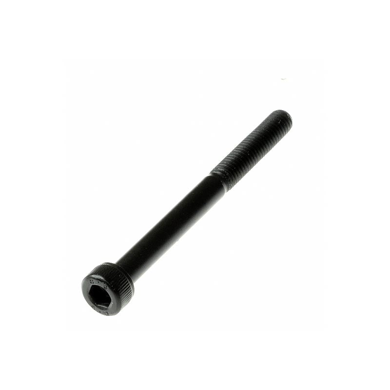 M5-.8x55 mm Black Allen Socket Bolt (SCRSHCS1105) with a hexagon head and accompanying nut, designed for securing electric motors to transaxles in Go-Go and Pride Mobility scooters.