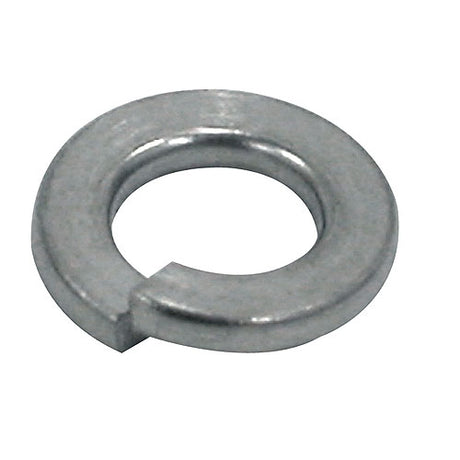 Close-up of an M6 Steel Lock Washer (WASLOCK1003), a small, metal ring essential for securing bolts or machine screws, commonly used in various mobility scooters and power chairs.