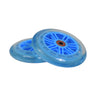 125 mm Front Wheels for the Radio Flyer Color FX EZ Glider Kick Scooter (Set of 2) featuring blue wheels with red centers, designed for stability and safety with pre-installed ABEC-5 bearings.