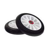 125 mm Razor A3 Kick Scooter Wheels with Bearings (Set of 2), featuring black and white synthetic rubber wheels and pre-installed 608ZZ or 608-2RS ABEC-5 bearings, essential for Razor kick scooters.