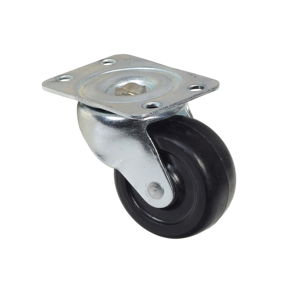 Front Inline Caster Wheel for the Razor Crazy Cart (W25143499149) shown in a close-up, highlighting its metal and black structure, designed as a compatible replacement wheel with a 2 diameter.