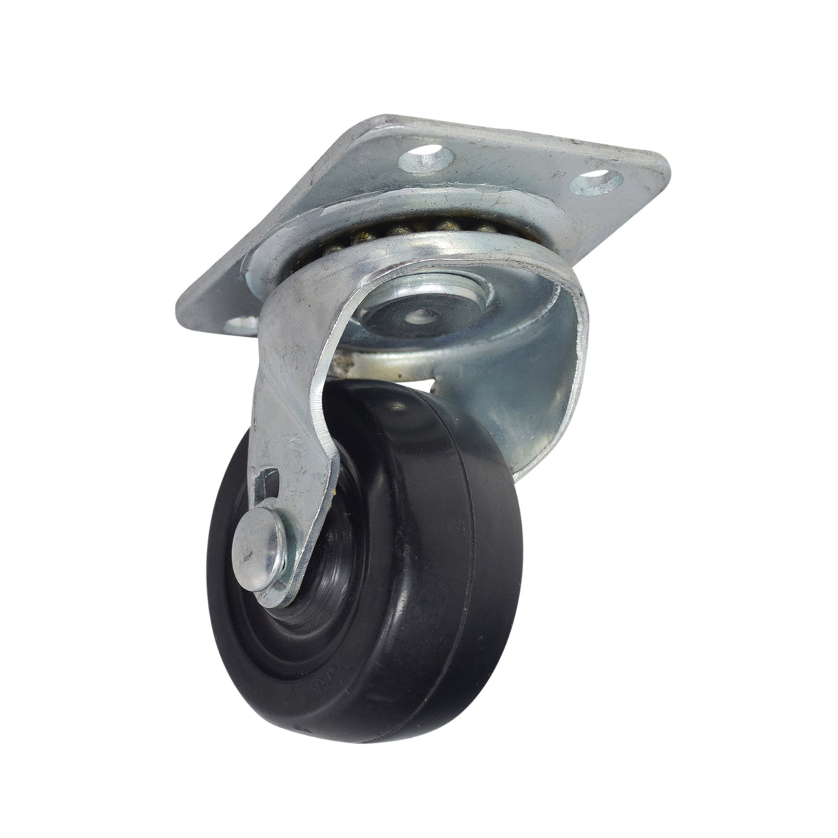 Front Inline Caster Wheel for the Razor Crazy Cart (W25143499149), featuring a black wheel with a metal screw in the center, designed as a compatible replacement for versions 1-4.