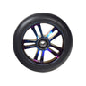 110 mm Wheel for the AO Quadrum 2 Kick Scooter featuring a durable 5-spoke design and lightweight core, shown in a close-up for detailed view of spoke arrangement and rim structure.